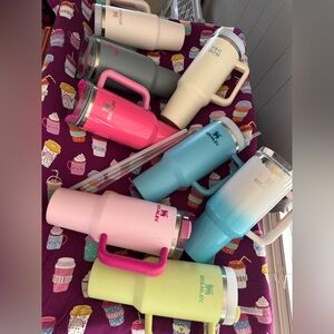 Stanley Travel Tumblers in Pastel Pink, Teal, Cream, Gray, Yellow, Blue